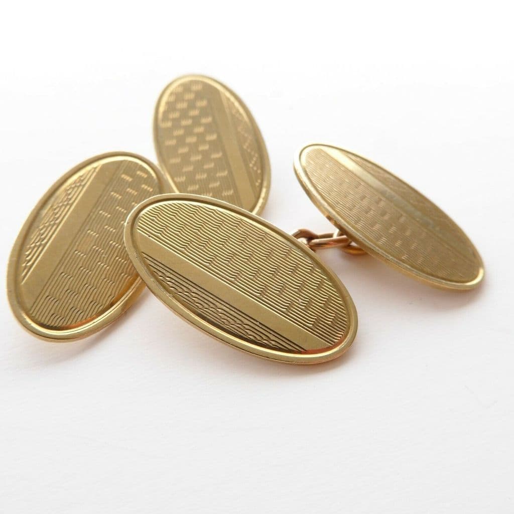 Solid Gold Cufflinks Mid Century Modern Hallmarked LONDON 1966